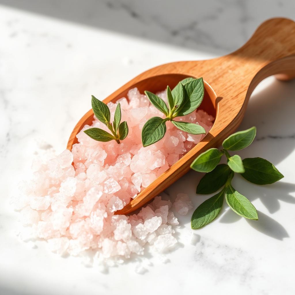 CBD Bath Salts & Soaks — spa-style flat lay